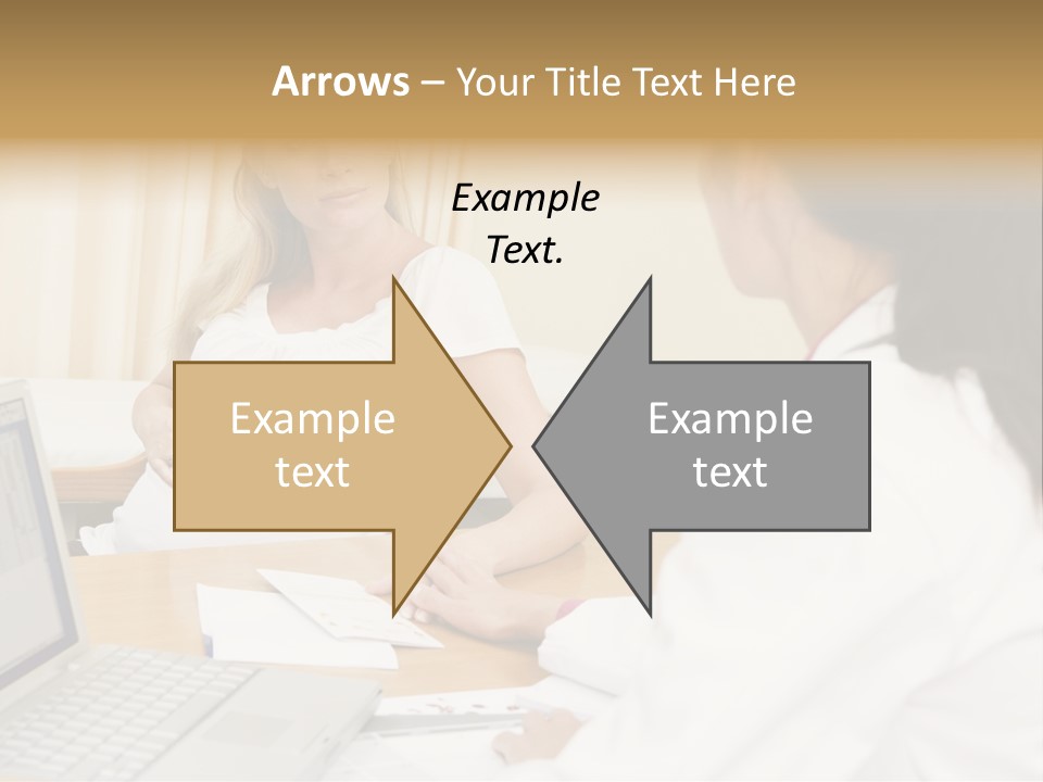 Doctor With Laptop And Pregnant Woman In Doctor's Office PowerPoint Template