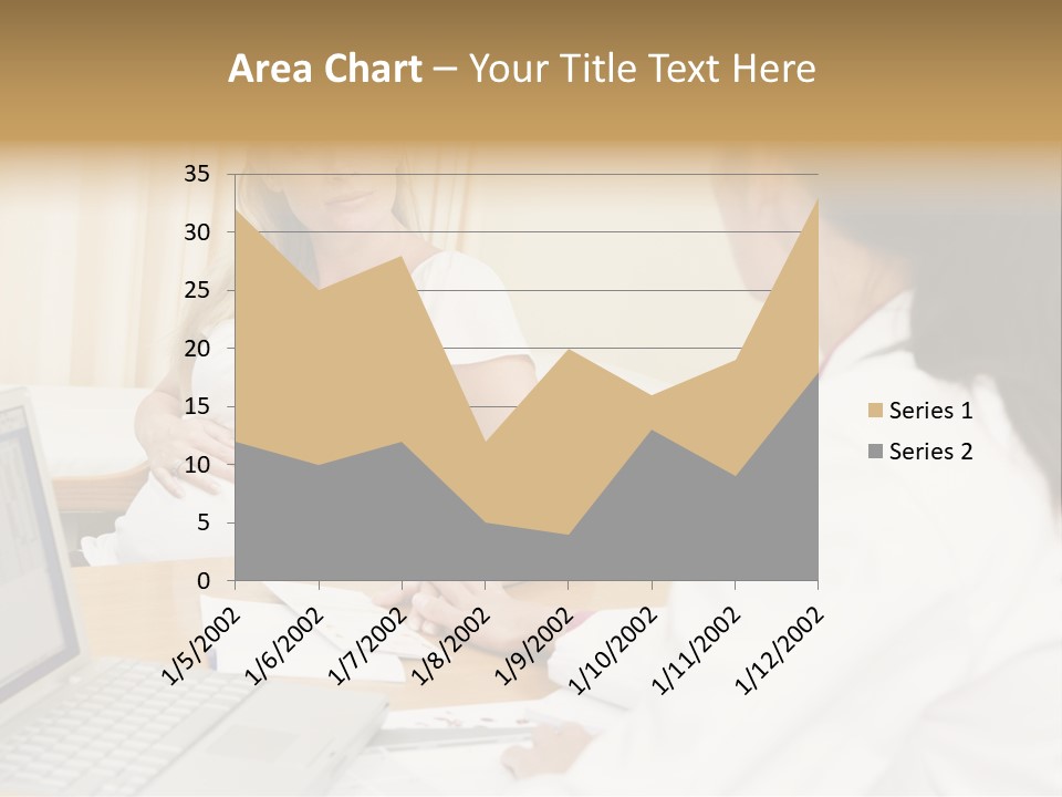 Doctor With Laptop And Pregnant Woman In Doctor's Office PowerPoint Template