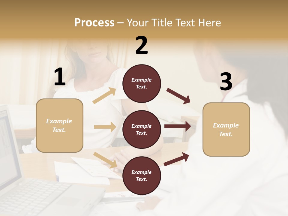 Doctor With Laptop And Pregnant Woman In Doctor's Office PowerPoint Template