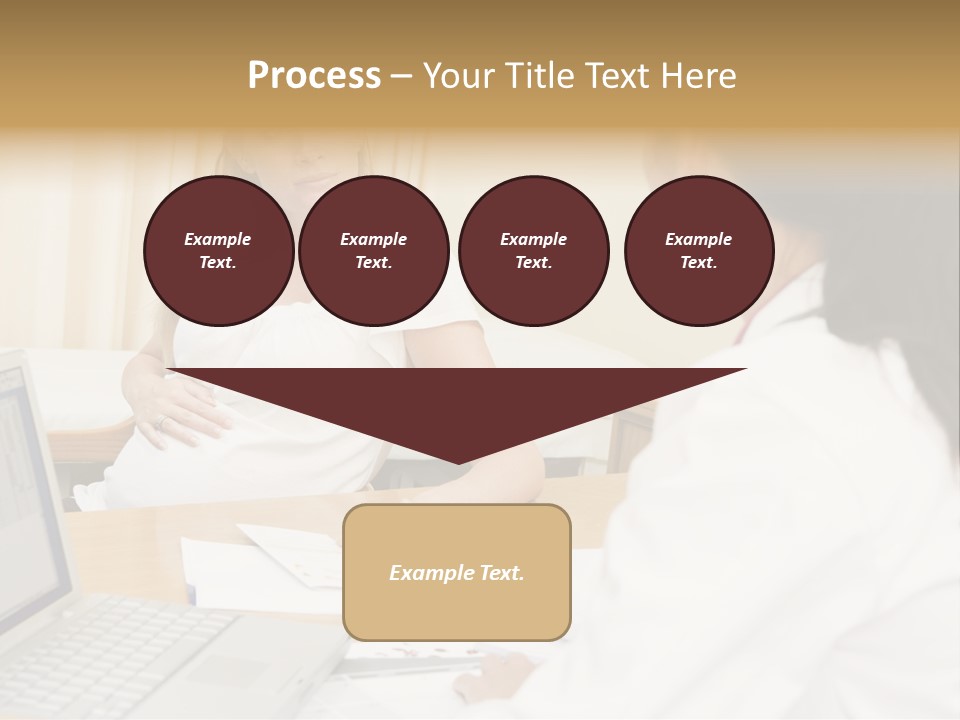 Doctor With Laptop And Pregnant Woman In Doctor's Office PowerPoint Template