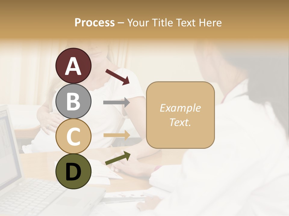Doctor With Laptop And Pregnant Woman In Doctor's Office PowerPoint Template