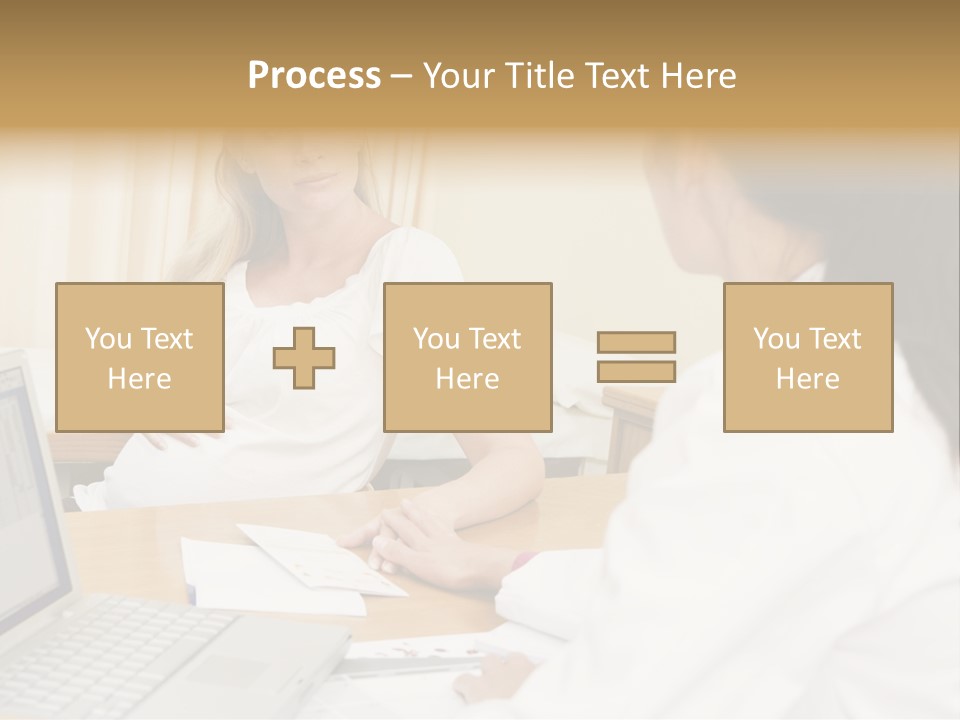 Doctor With Laptop And Pregnant Woman In Doctor's Office PowerPoint Template