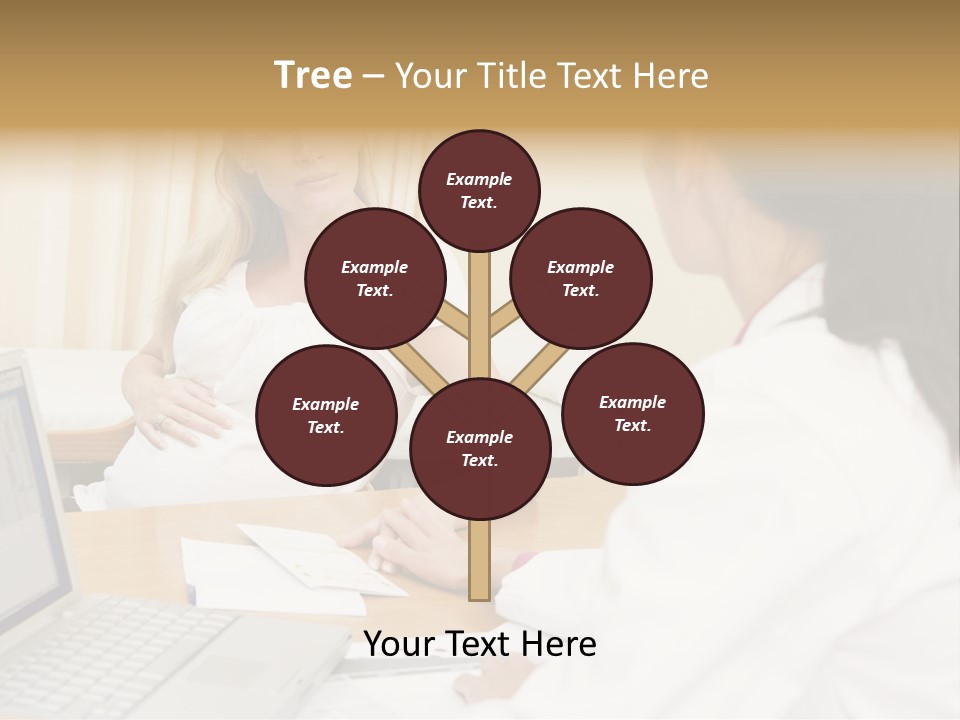 Doctor With Laptop And Pregnant Woman In Doctor's Office PowerPoint Template