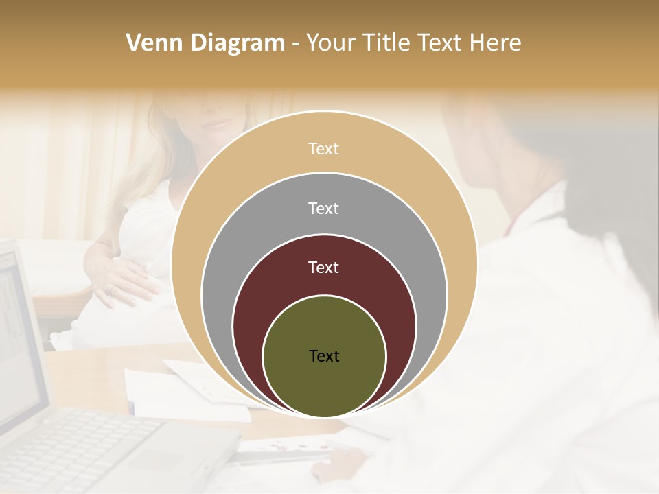 Doctor With Laptop And Pregnant Woman In Doctor's Office PowerPoint Template