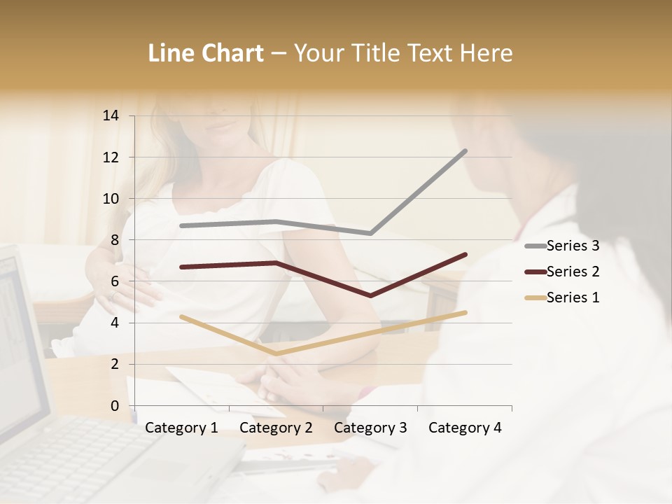 Doctor With Laptop And Pregnant Woman In Doctor's Office PowerPoint Template
