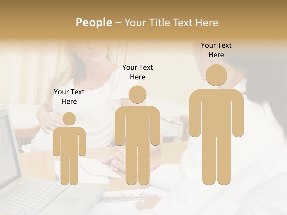 Doctor With Laptop And Pregnant Woman In Doctor's Office PowerPoint Template