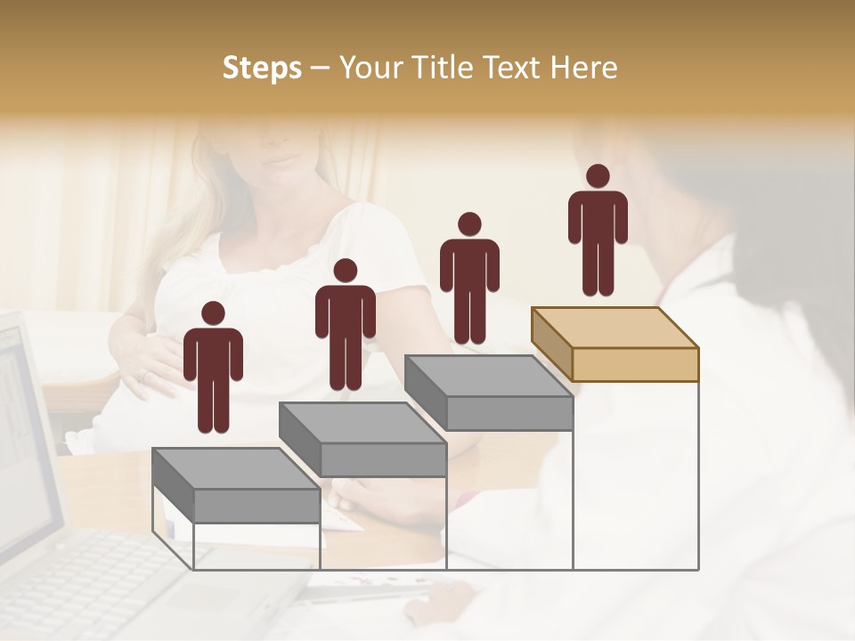 Doctor With Laptop And Pregnant Woman In Doctor's Office PowerPoint Template