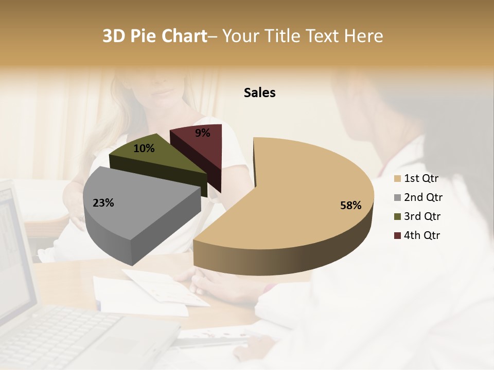 Doctor With Laptop And Pregnant Woman In Doctor's Office PowerPoint Template
