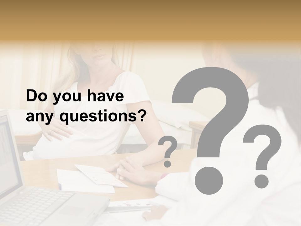 Doctor With Laptop And Pregnant Woman In Doctor's Office PowerPoint Template