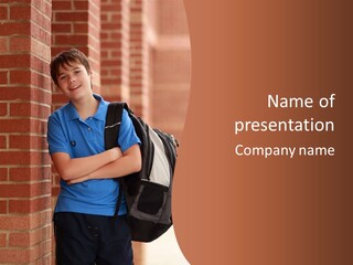 Portrait Of A Young Student PowerPoint Template