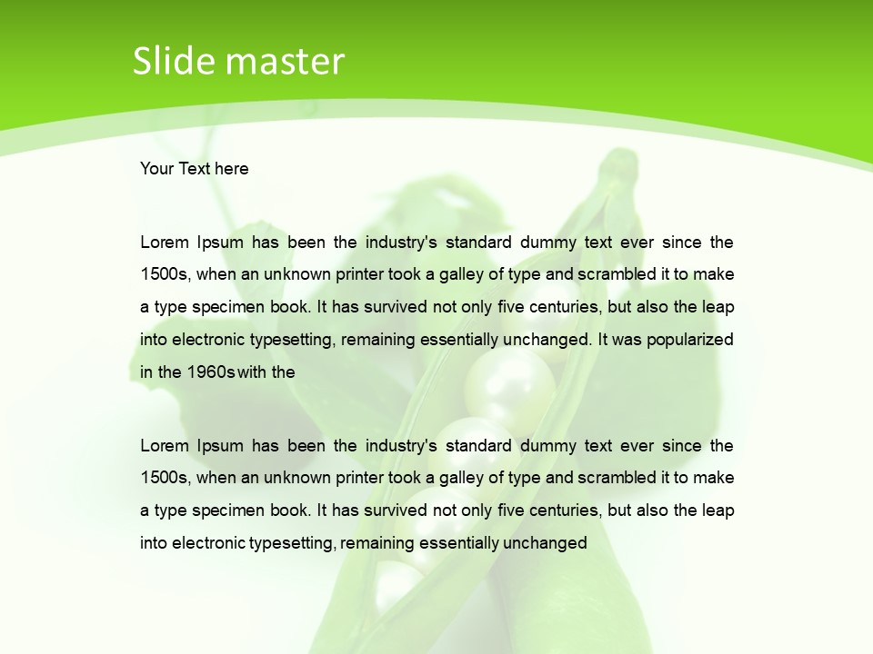 Pea Pod Containing Pearls. Conceptual Image PowerPoint Template