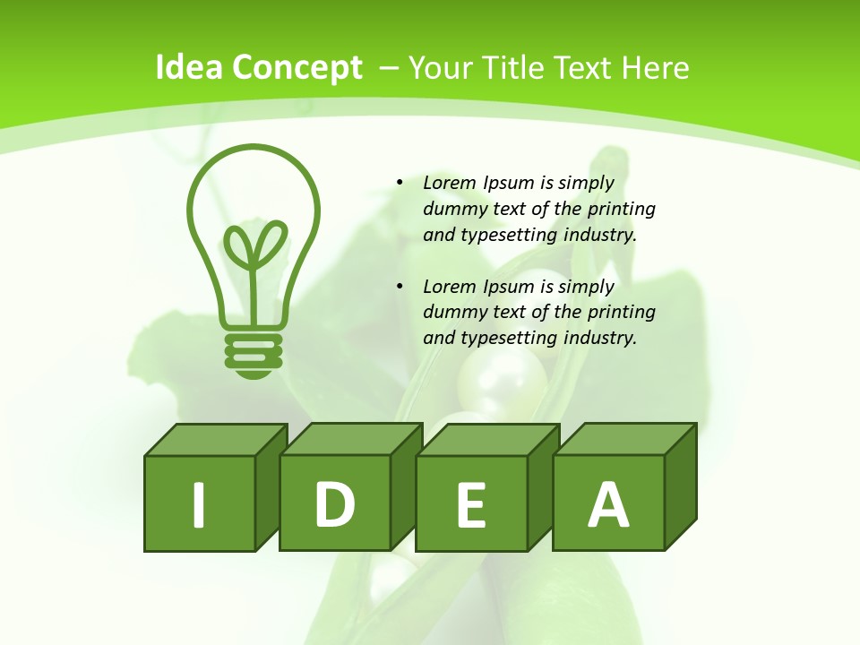 Pea Pod Containing Pearls. Conceptual Image PowerPoint Template