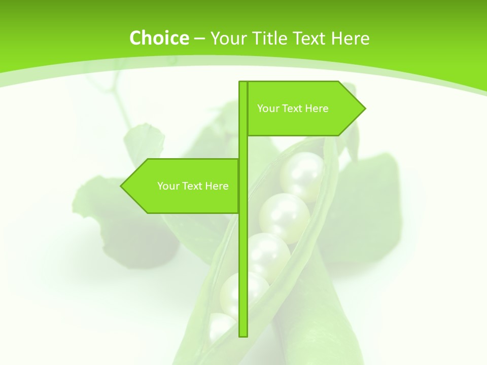 Pea Pod Containing Pearls. Conceptual Image PowerPoint Template