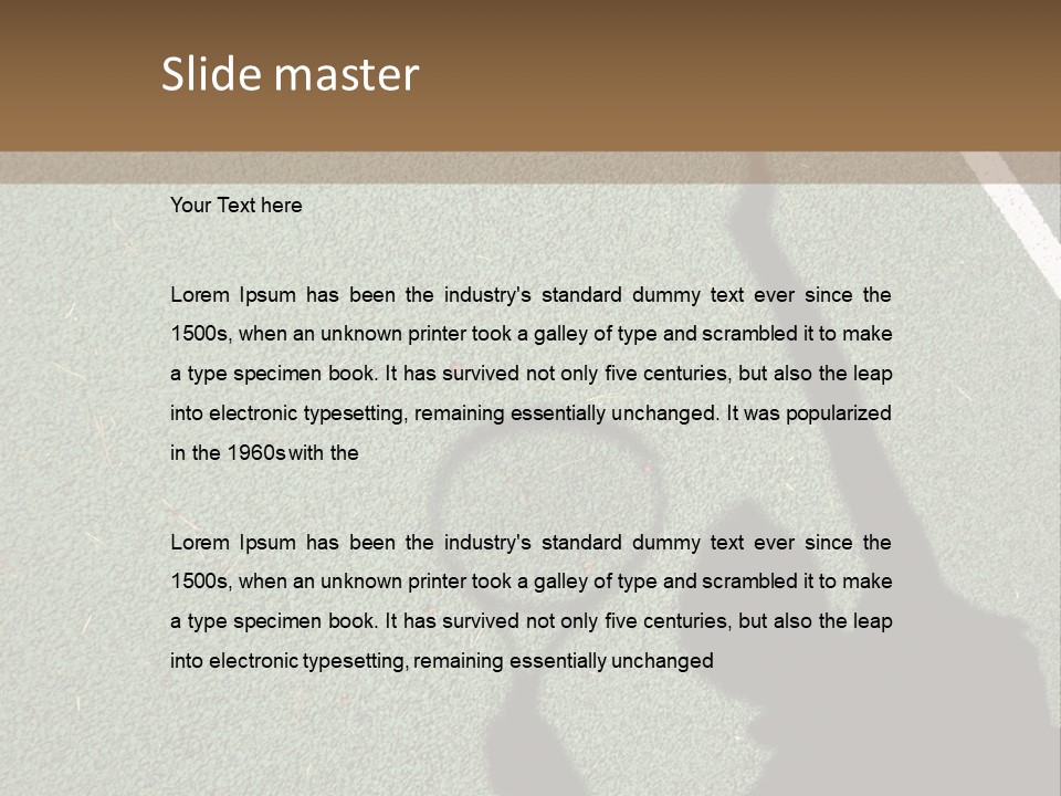 Shadow Of A Tennis Player Serving PowerPoint Template