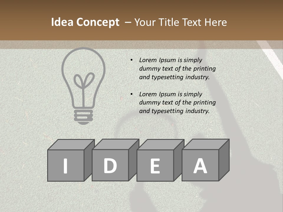 Shadow Of A Tennis Player Serving PowerPoint Template