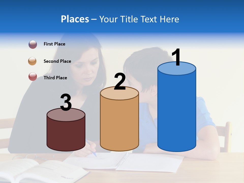 Teacher And Student In A Classroom At School PowerPoint Template