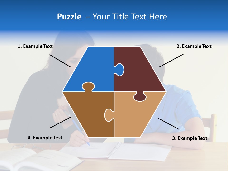 Teacher And Student In A Classroom At School PowerPoint Template