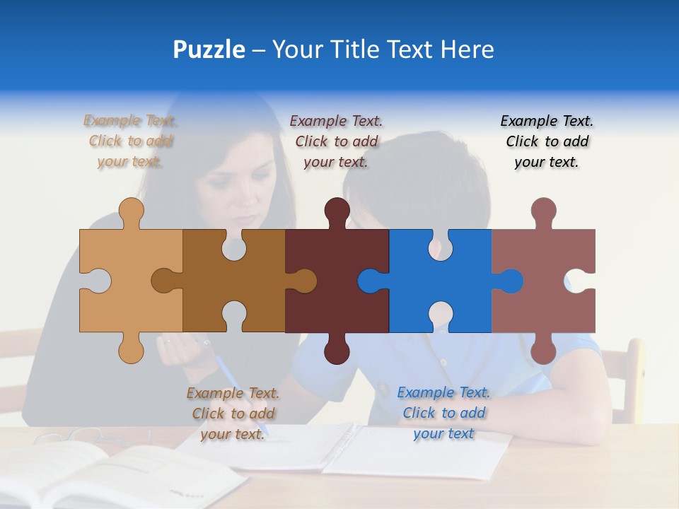 Teacher And Student In A Classroom At School PowerPoint Template