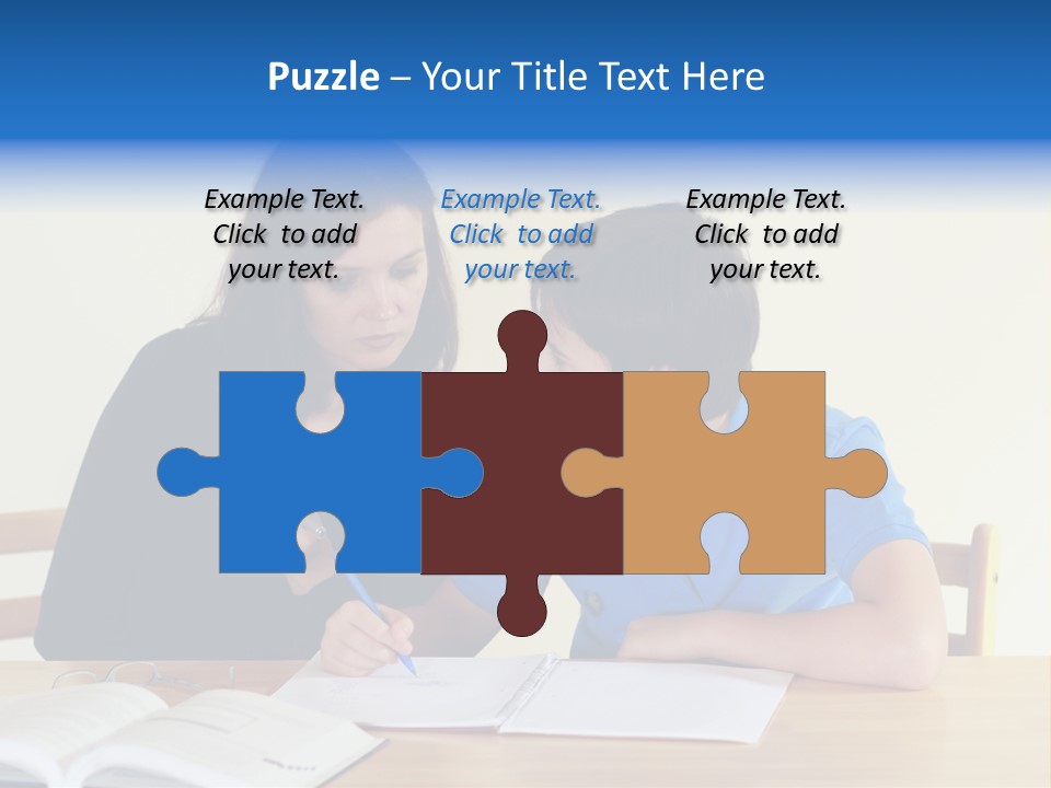 Teacher And Student In A Classroom At School PowerPoint Template