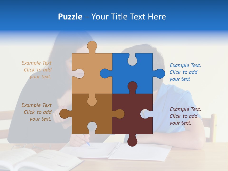 Teacher And Student In A Classroom At School PowerPoint Template