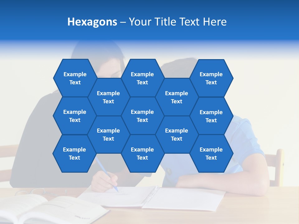 Teacher And Student In A Classroom At School PowerPoint Template