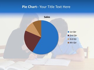 Teacher And Student In A Classroom At School PowerPoint Template