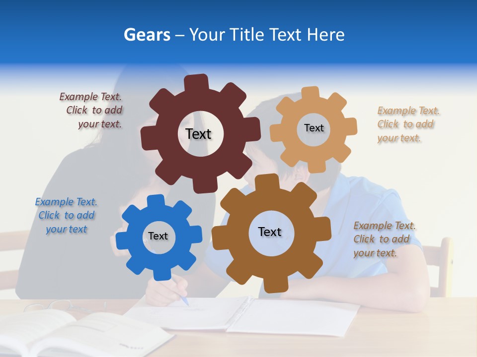 Teacher And Student In A Classroom At School PowerPoint Template