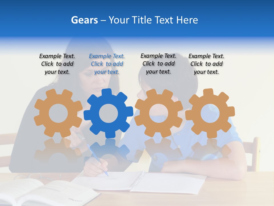 Teacher And Student In A Classroom At School PowerPoint Template