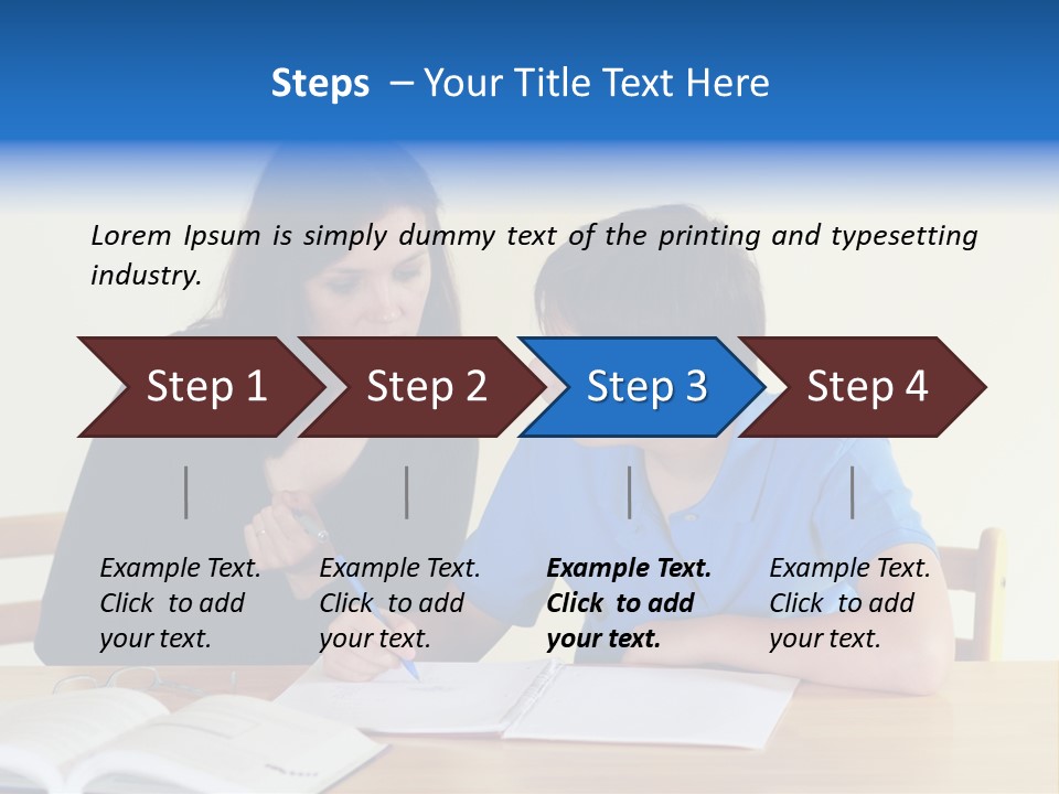 Teacher And Student In A Classroom At School PowerPoint Template