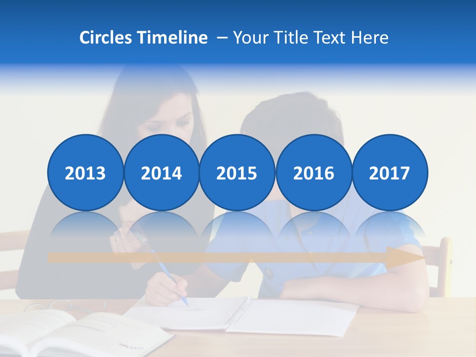 Teacher And Student In A Classroom At School PowerPoint Template