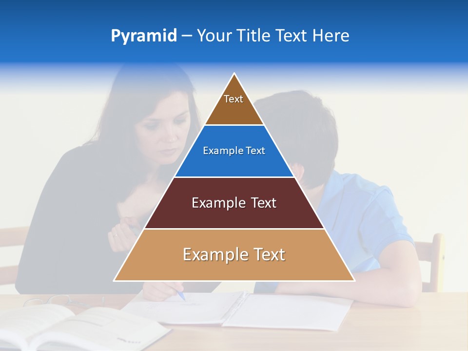 Teacher And Student In A Classroom At School PowerPoint Template