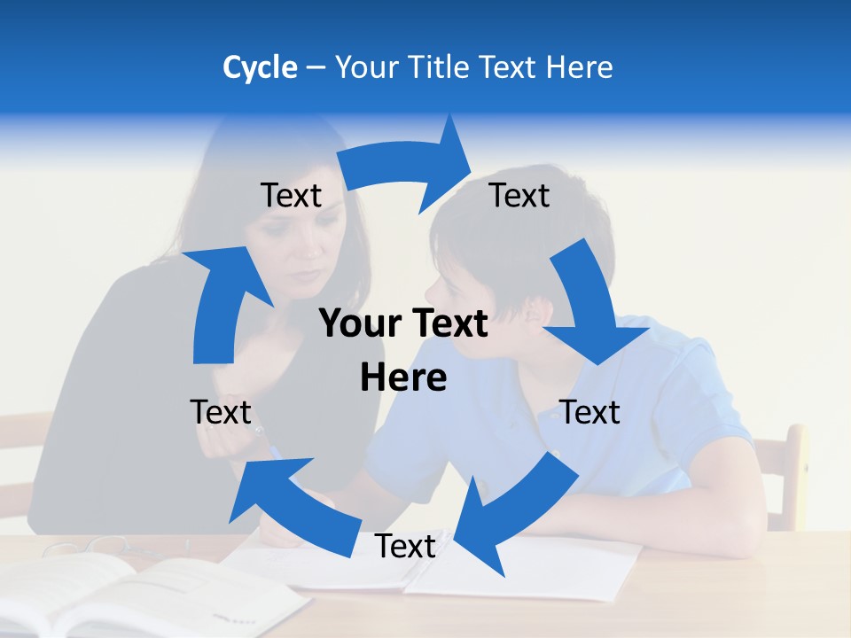 Teacher And Student In A Classroom At School PowerPoint Template