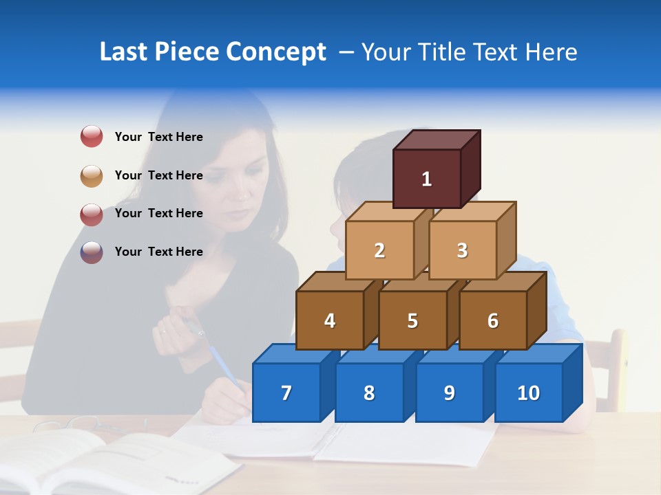 Teacher And Student In A Classroom At School PowerPoint Template