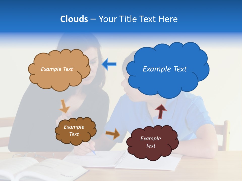 Teacher And Student In A Classroom At School PowerPoint Template
