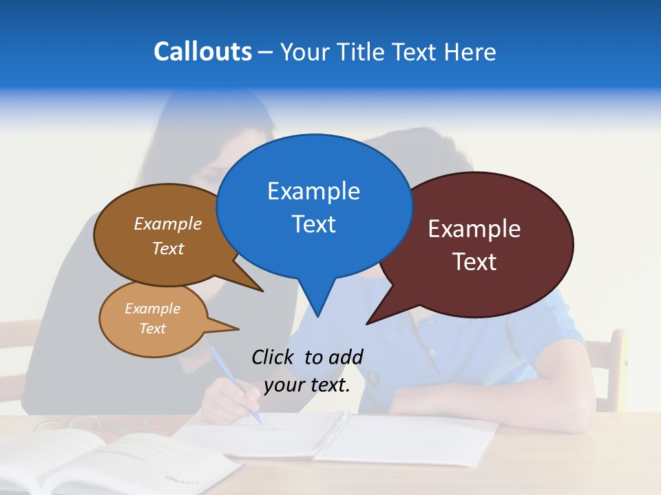 Teacher And Student In A Classroom At School PowerPoint Template