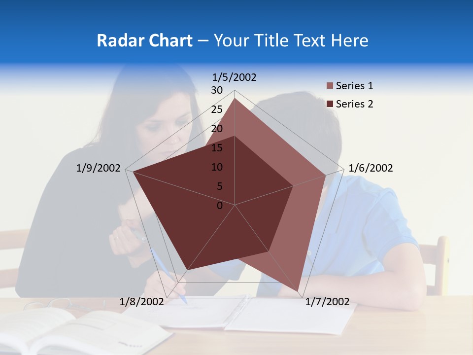 Teacher And Student In A Classroom At School PowerPoint Template