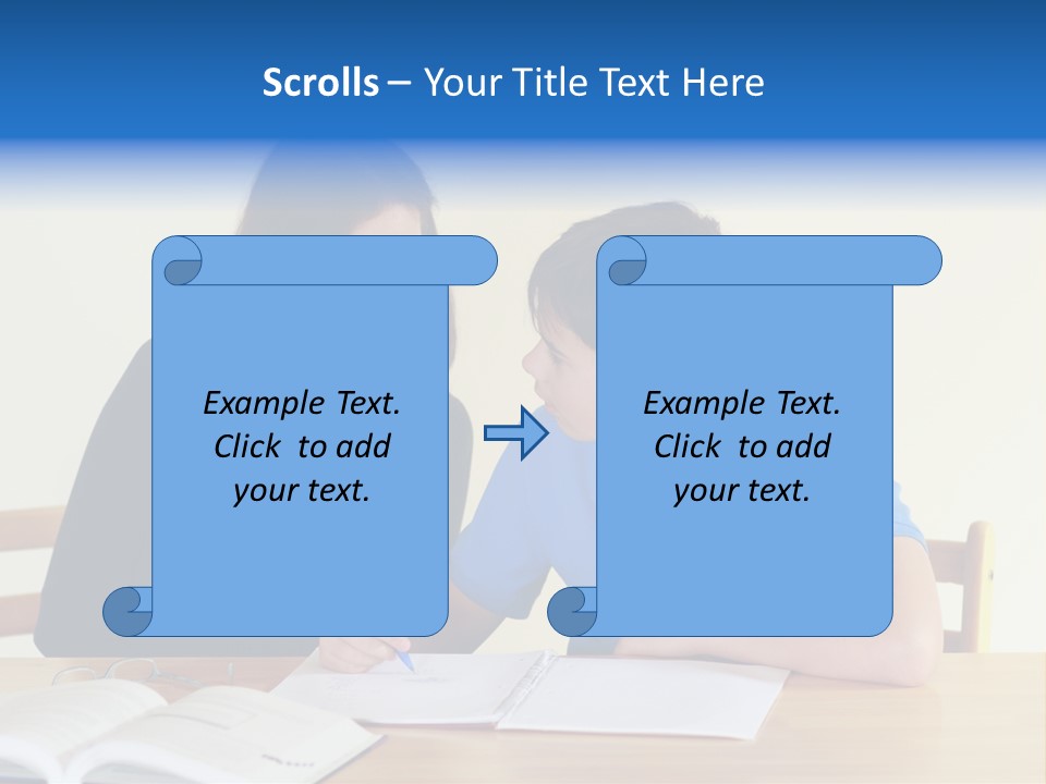 Teacher And Student In A Classroom At School PowerPoint Template