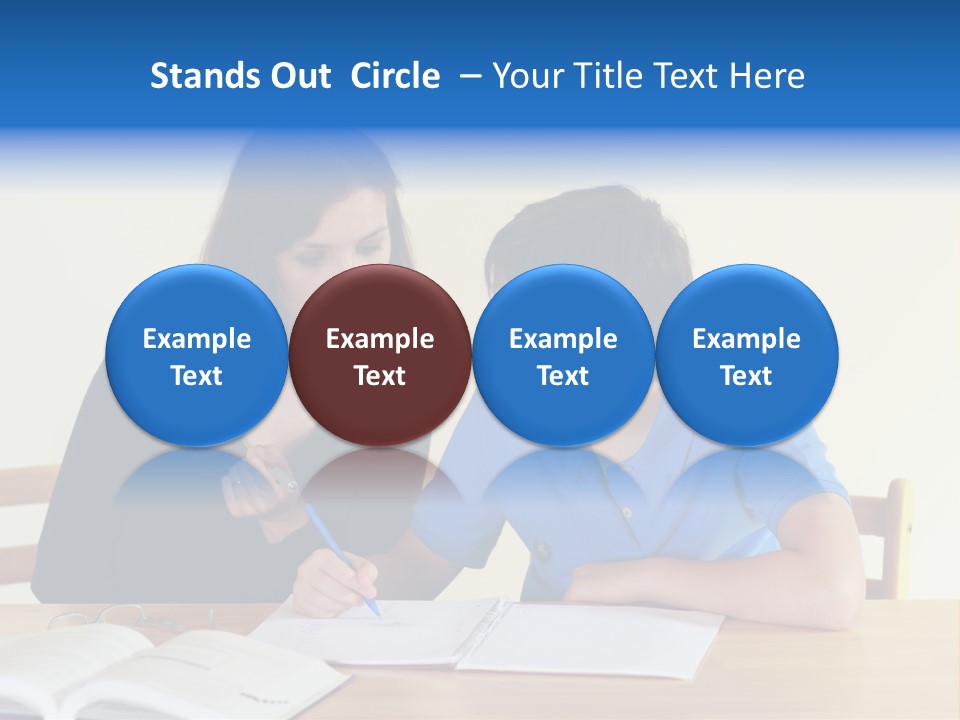 Teacher And Student In A Classroom At School PowerPoint Template