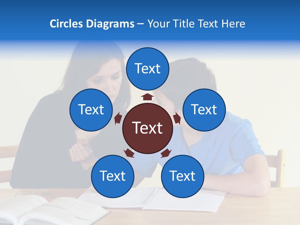 Teacher And Student In A Classroom At School PowerPoint Template