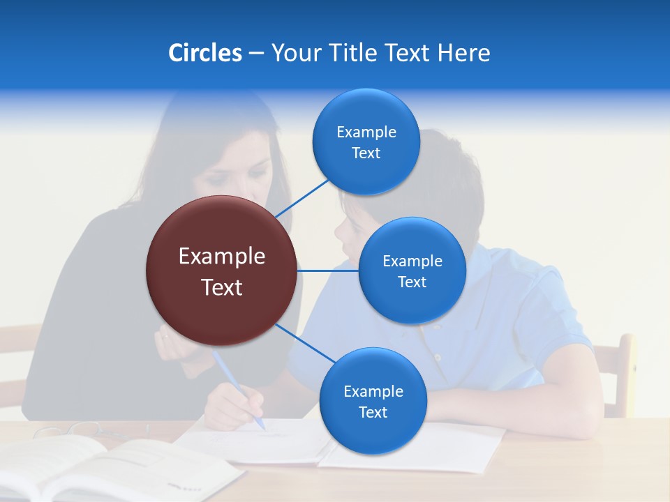 Teacher And Student In A Classroom At School PowerPoint Template