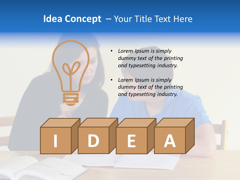 Teacher And Student In A Classroom At School PowerPoint Template