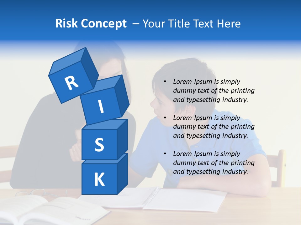 Teacher And Student In A Classroom At School PowerPoint Template