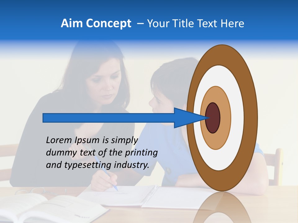 Teacher And Student In A Classroom At School PowerPoint Template