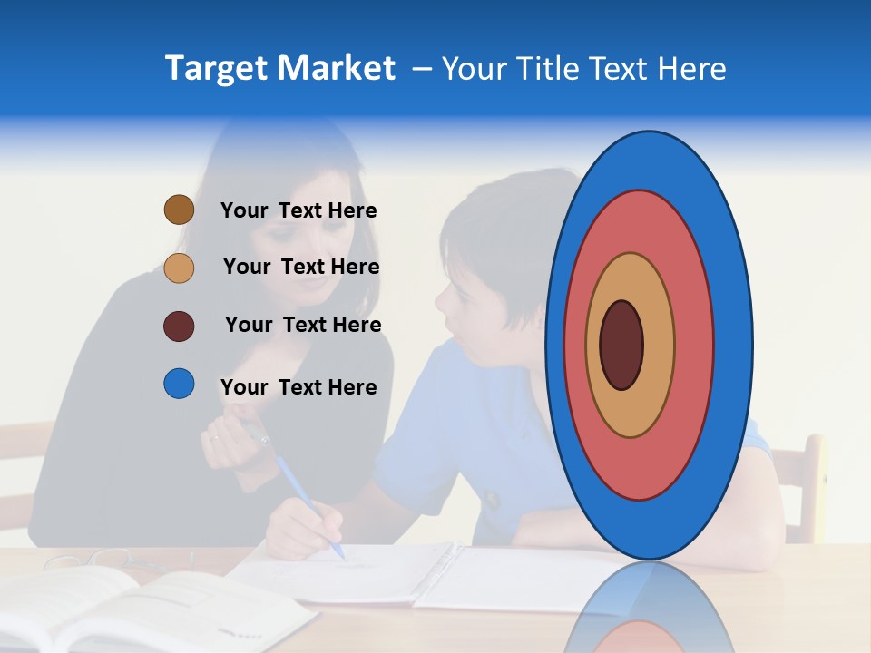 Teacher And Student In A Classroom At School PowerPoint Template