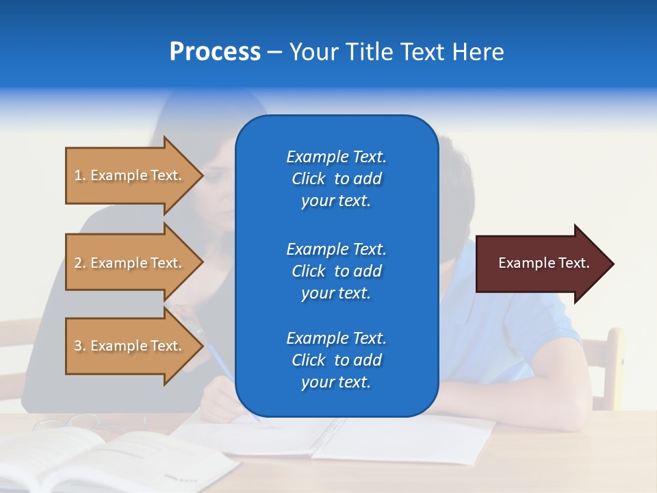 Teacher And Student In A Classroom At School PowerPoint Template