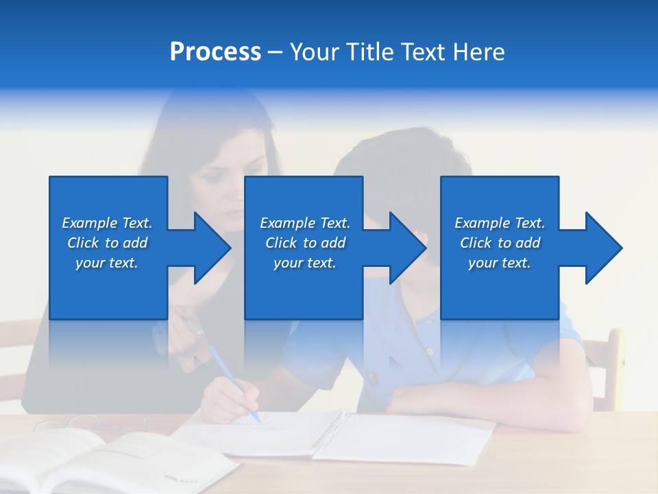 Teacher And Student In A Classroom At School PowerPoint Template