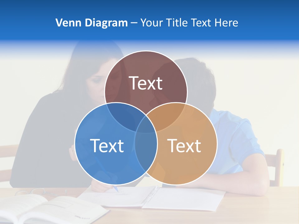 Teacher And Student In A Classroom At School PowerPoint Template
