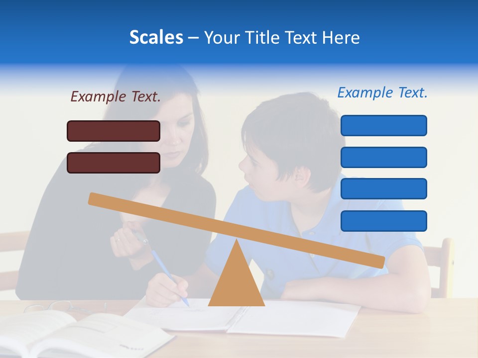 Teacher And Student In A Classroom At School PowerPoint Template