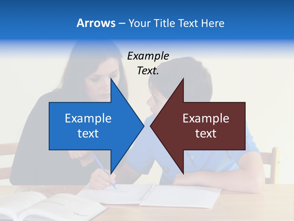 Teacher And Student In A Classroom At School PowerPoint Template