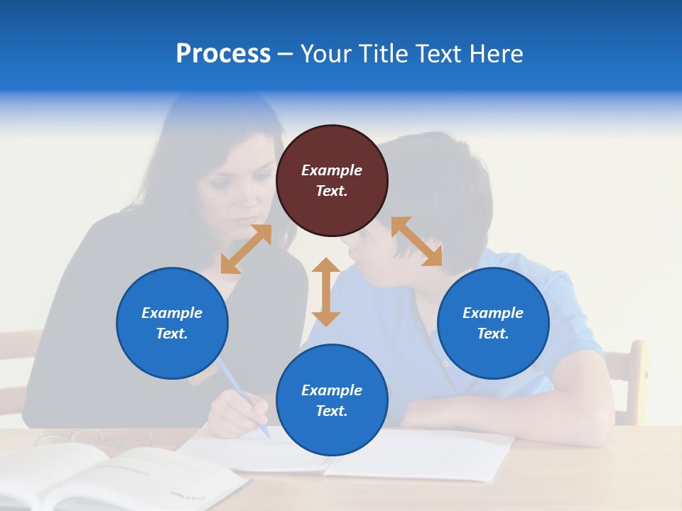 Teacher And Student In A Classroom At School PowerPoint Template